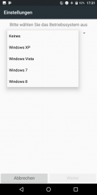 Tethering & mobiler Hotspot - Betriebssystem wählen
